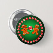 GINGERBREAD KIND & SNOEP van SHARON SHARPE Ronde Button 5,7 Cm (Voorkant /achterkant)