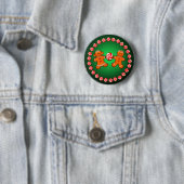 GINGERBREAD KIND & SNOEP van SHARON SHARPE Ronde Button 5,7 Cm (In situ)