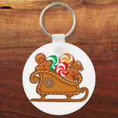 GINGERBREAD KINDER, COOKIES EN SLEIGH DOOR SHARON  SLEUTELHANGER (Voorkant)