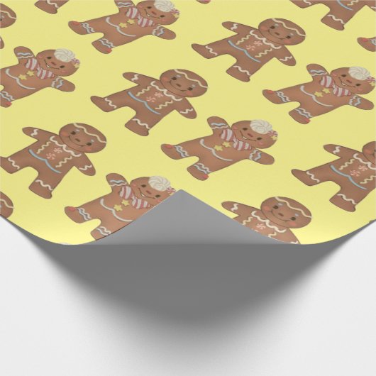 GingerBread Kinder Kerst Cadeaupapier (Hoek)