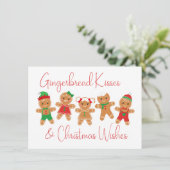 Gingerbread Kisses & Christmas Wishes Kaart (Staand voorkant)