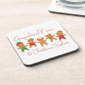 Gingerbread Kisses & Kerstwensen Bier Onderzetter (Linkerzijde)