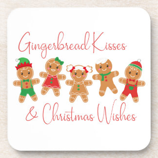 Gingerbread Kisses & Kerstwensen Bier Onderzetter