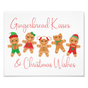Gingerbread Kisses & Kerstwensen Foto Afdruk