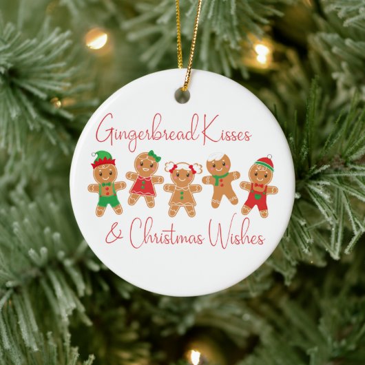 Gingerbread Kisses & Kerstwensen Keramisch Ornament (Boom)