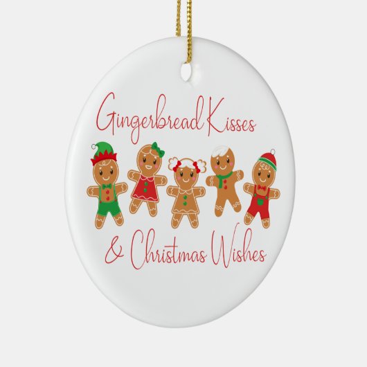 Gingerbread Kisses & Kerstwensen Keramisch Ornament (Rechts)