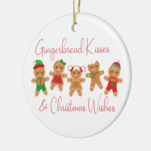 Gingerbread Kisses & Kerstwensen Keramisch Ornament (Links)