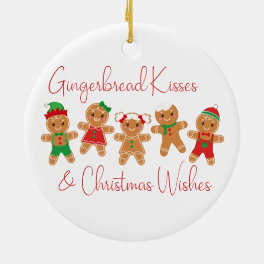 Gingerbread Kisses & Kerstwensen Keramisch Ornament (Achterkant)
