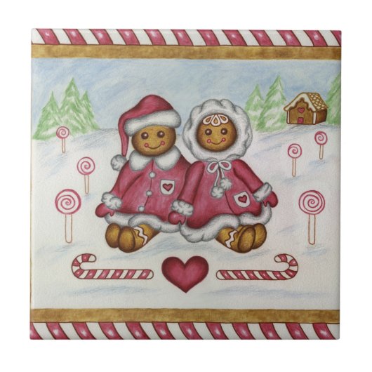 Gingerbread Kitchen Trivet Tegeltje (Voorkant)