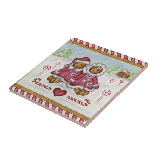 Gingerbread Kitchen Trivet Tegeltje (Zijkant)