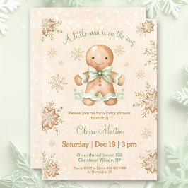 Gingerbread Klein Man Kerst Baby shower Kaart