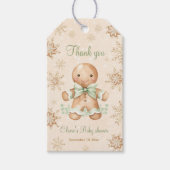 Gingerbread Klein Man Kerst Baby shower Labels Cadeaulabel (Voorkant)