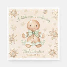 Gingerbread Klein Man Kerst Baby shower Servet