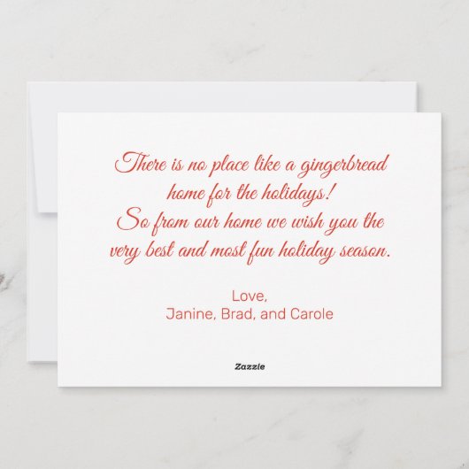 Gingerbread knuffels kerst Kaart (Achterkant)