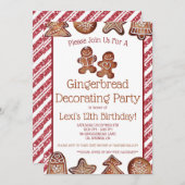 Gingerbread Koek Decoratie Feestje Kaart (Voorkant / Achterkant)