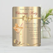 Gingerbread Koek Drank Lint Goud Kerstfeest  Kaart (Staand voorkant)