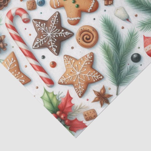Gingerbread Koek Snoepriet & Pijnboom Tissuepapier (Detail)