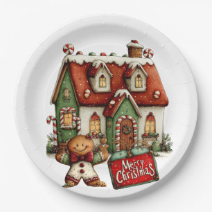 Gingerbread Koekhuis Papieren Bordje