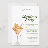 Gingerbread Koekje Drink Sterren Groene Kerst Kaart (Voorkant)