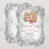 Gingerbread Koekje, Grijze Sneeuwvlokken Kerstmis Kaart (Voorkant / Achterkant)