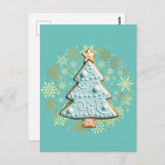 Gingerbread Koekje, Kerstboom Briefkaart (Voorkant / Achterkant)