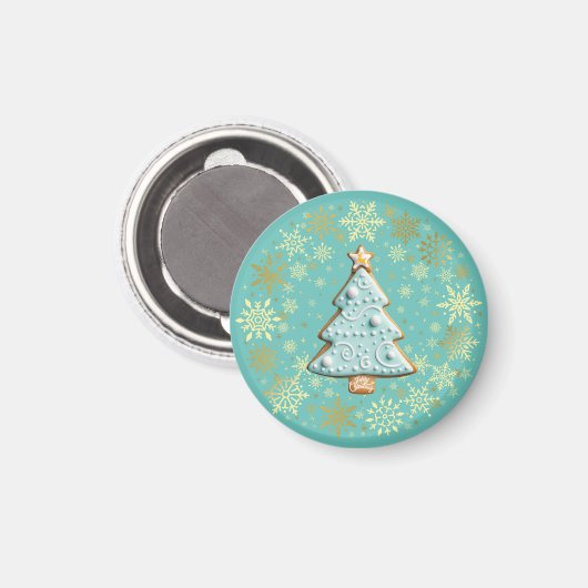 Gingerbread Koekje, Kerstboom Magneet (Voorkant / Achterkant)