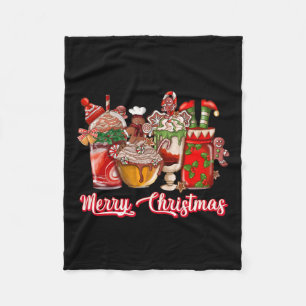 Gingerbread Koekje Kerstmis Koffiekopjes Latte Dri Fleece Deken