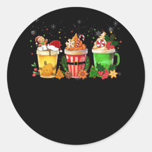 Gingerbread Koekje Kerstmis Koffiekopjes Latte Dri Ronde Sticker