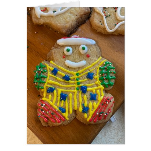 Gingerbread koekje versierd kerstkaart (Voorkant)