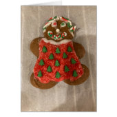 Gingerbread koekje versierd kerstkaart (Voorkant)