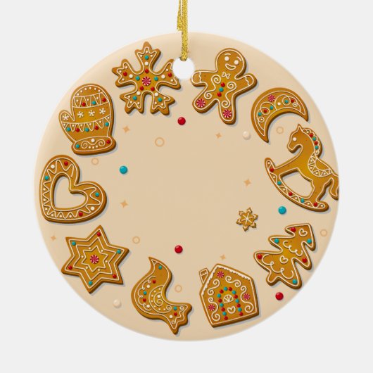 Gingerbread koekjes Baby Eerste Kerstmis Keramisch Ornament (Achterkant)