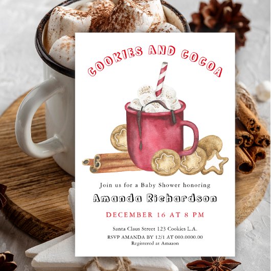Gingerbread koekjes en cacao Baby shower Kaart