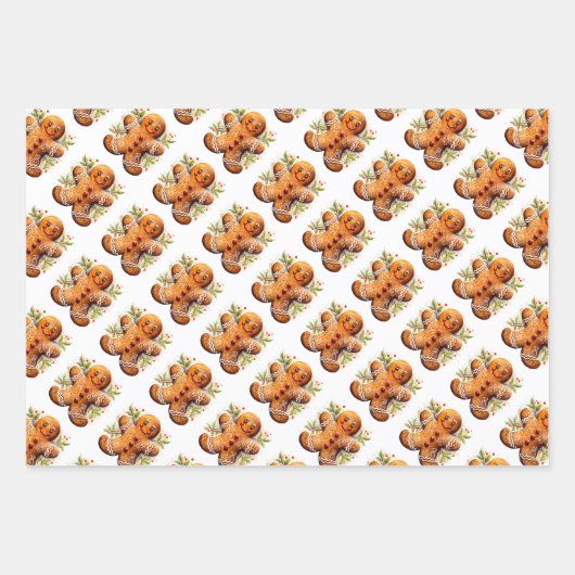 Gingerbread Koekjes en Huizen Inpakpapier Vel (Voorkant)