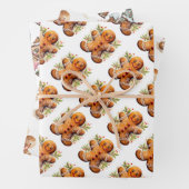 Gingerbread Koekjes en Huizen Inpakpapier Vel (In situ)