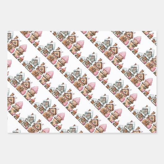 Gingerbread Koekjes en Huizen Inpakpapier Vel (Voorkant 3)