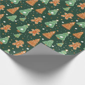 Gingerbread koekjes en kerstbomen cadeaupapier (Hoek)