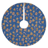 Gingerbread koekjes en snoepjes in sneeuwvlok kerstboom rok (Voorkant)