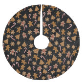 Gingerbread koekjes en snoepjes in sneeuwvlok kerstboom rok (Voorkant)