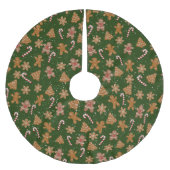 Gingerbread koekjes en snoepjes in sneeuwvlok kerstboom rok (Voorkant)