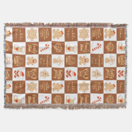 Gingerbread koekjes geruit patroon deken