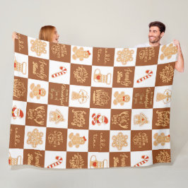 Gingerbread koekjes geruit patroon fleece deken