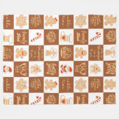 Gingerbread koekjes geruit patroon fleece deken (Voorkant (Horizontaal))