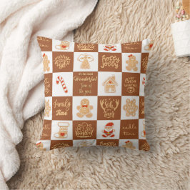 Gingerbread koekjes geruit patroon kussen