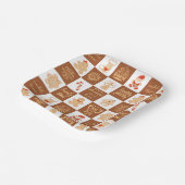 Gingerbread koekjes geruit patroon papieren bordje (Gebogen)
