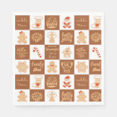 Gingerbread koekjes geruit patroon servet (Voorkant)