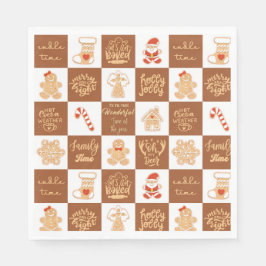 Gingerbread koekjes geruit patroon servet