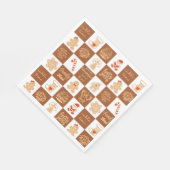 Gingerbread koekjes geruit patroon servet (Hoek)