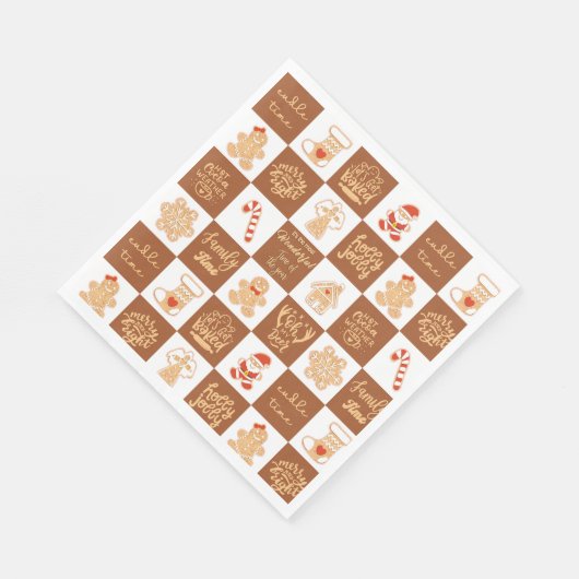 Gingerbread koekjes geruit patroon servet (Hoek)