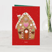 Gingerbread koekjes houden een hart vast feestdagen kaart (Achterkant)