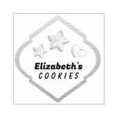 Gingerbread koekjes illustratie monogram rubberstempel (Afrduk)